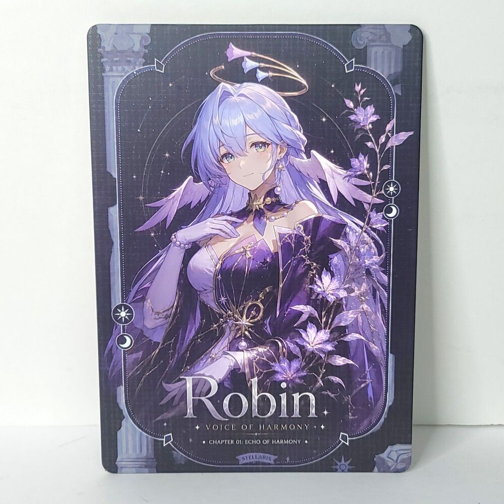 Robin Black Purple Waifu Card Anime Girl Wall Art Oversized Board A5